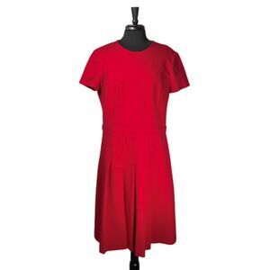 red fleece dresses Brooks Brothers | Dresses | Brooks Brothers Red Fleece Womens Dress Red  Stretch Short Sleeve Pleated Xl